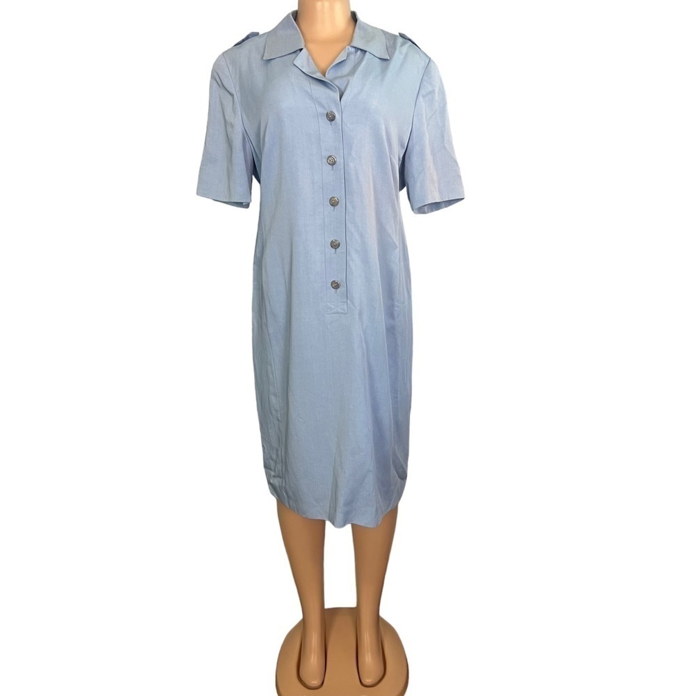 Vintage Louis Feraude 1950s Blue Dress
